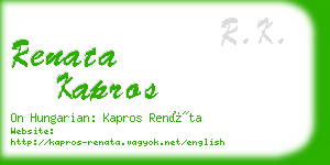 renata kapros business card